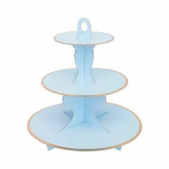Baby Pastel Blue Solid Cake Cupcake High Tea Stand