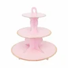 Baby Pastel Pink Solid Cake Cupcake High Tea Stand