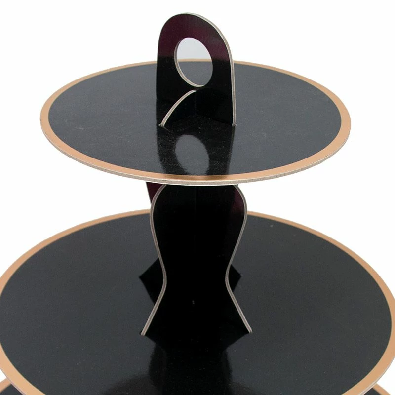 Black Solid Cake Cupcake High Tea Stand 1 Black Solid Cake Cupcake High Tea Stand