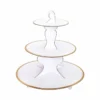 White And Gold Solid Cake Cupcake High Tea Stand