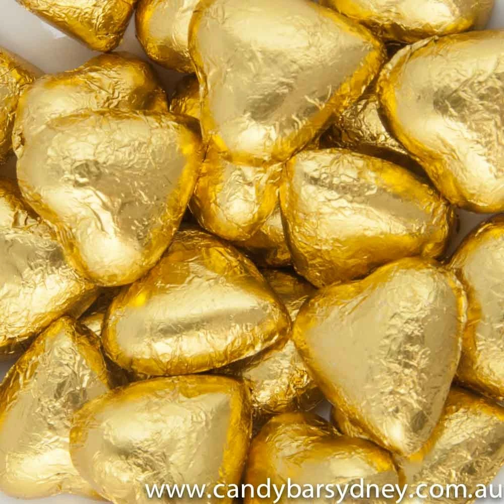 Gold Belgian Chocolate Hearts 500g - 5kg 1 Gold Belgian Chocolate Hearts 500g - 5kg