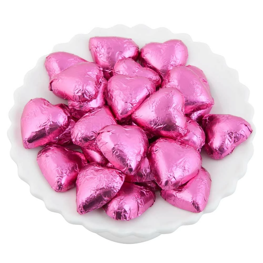 Hot Pink Belgian Chocolate Hearts 500g - 5kg 2 Hot Pink Belgian Chocolate Hearts 500g - 5kg - Image 2