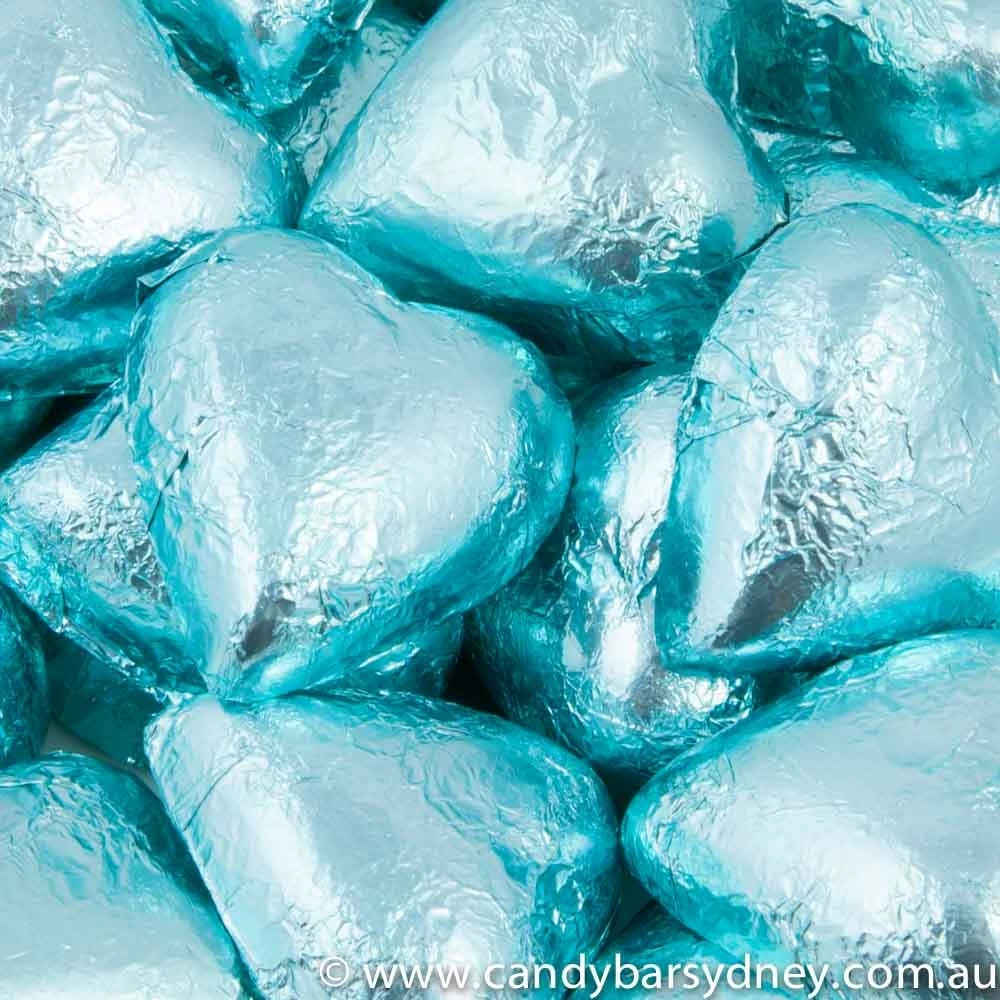 Ice Blue Belgian Chocolate Hearts 500g - 5kg 1 Ice Blue Belgian Chocolate Hearts 500g - 5kg