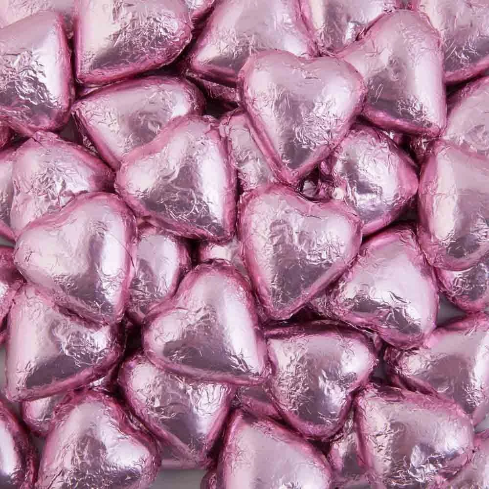 Light Pink Belgian Chocolate Hearts 500g - 5kg 2 Light Pink Belgian Chocolate Hearts 500g - 5kg - Image 2