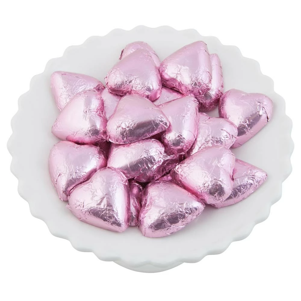 Light Pink Belgian Chocolate Hearts 500g - 5kg 1 Light Pink Belgian Chocolate Hearts 500g - 5kg