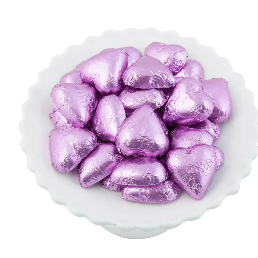 Lilac Belgian Chocolate Hearts 500g - 5kg 2 Lilac Belgian Chocolate Hearts 500g - 5kg - Image 2