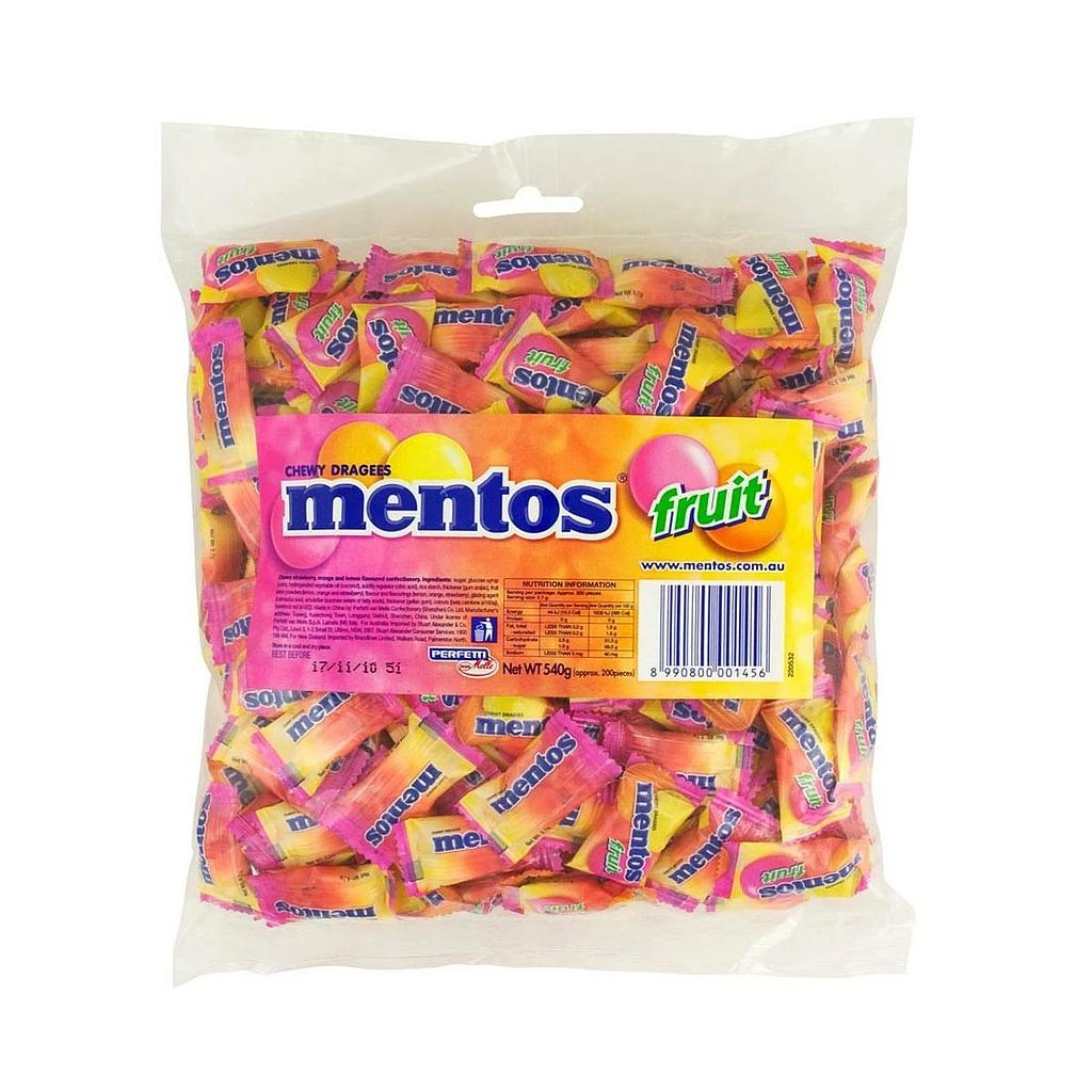 Mentos Fruit Pillow Pack 540g 1 Mentos Fruit Pillow Pack 540g