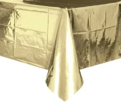 Metallic Gold Plastic Rectangle Tablecover