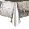 Metallic Silver Plastic Rectangle Tablecover