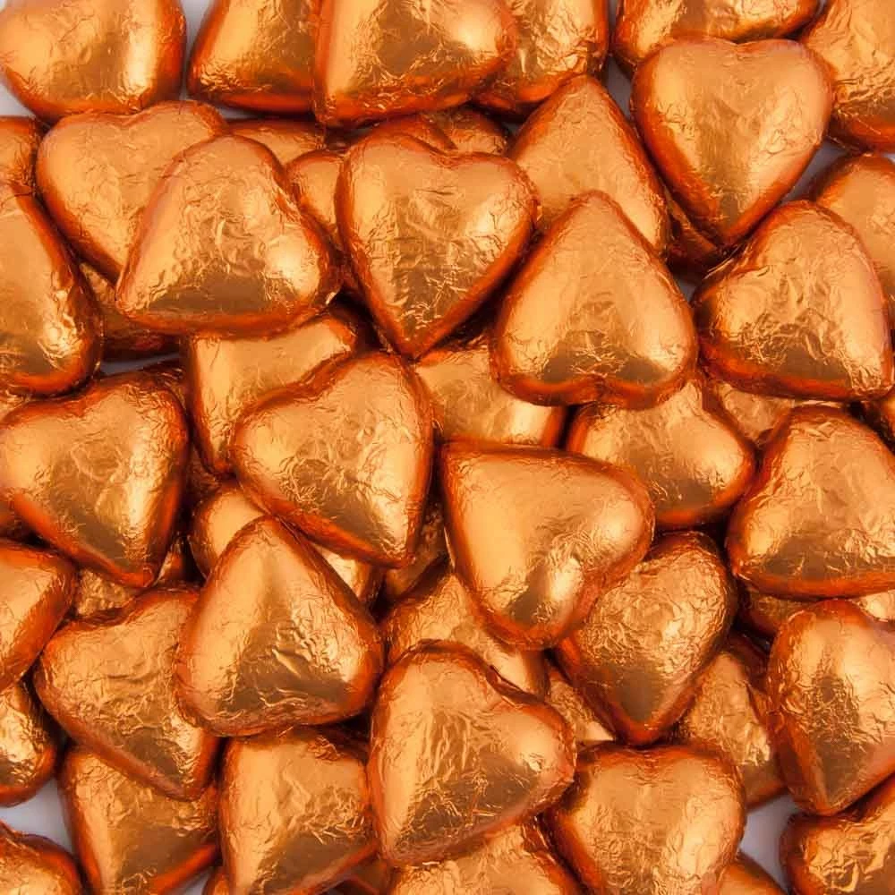 Orange Belgian Chocolate Hearts 5kg 2 Orange Belgian Chocolate Hearts 5kg - Image 2