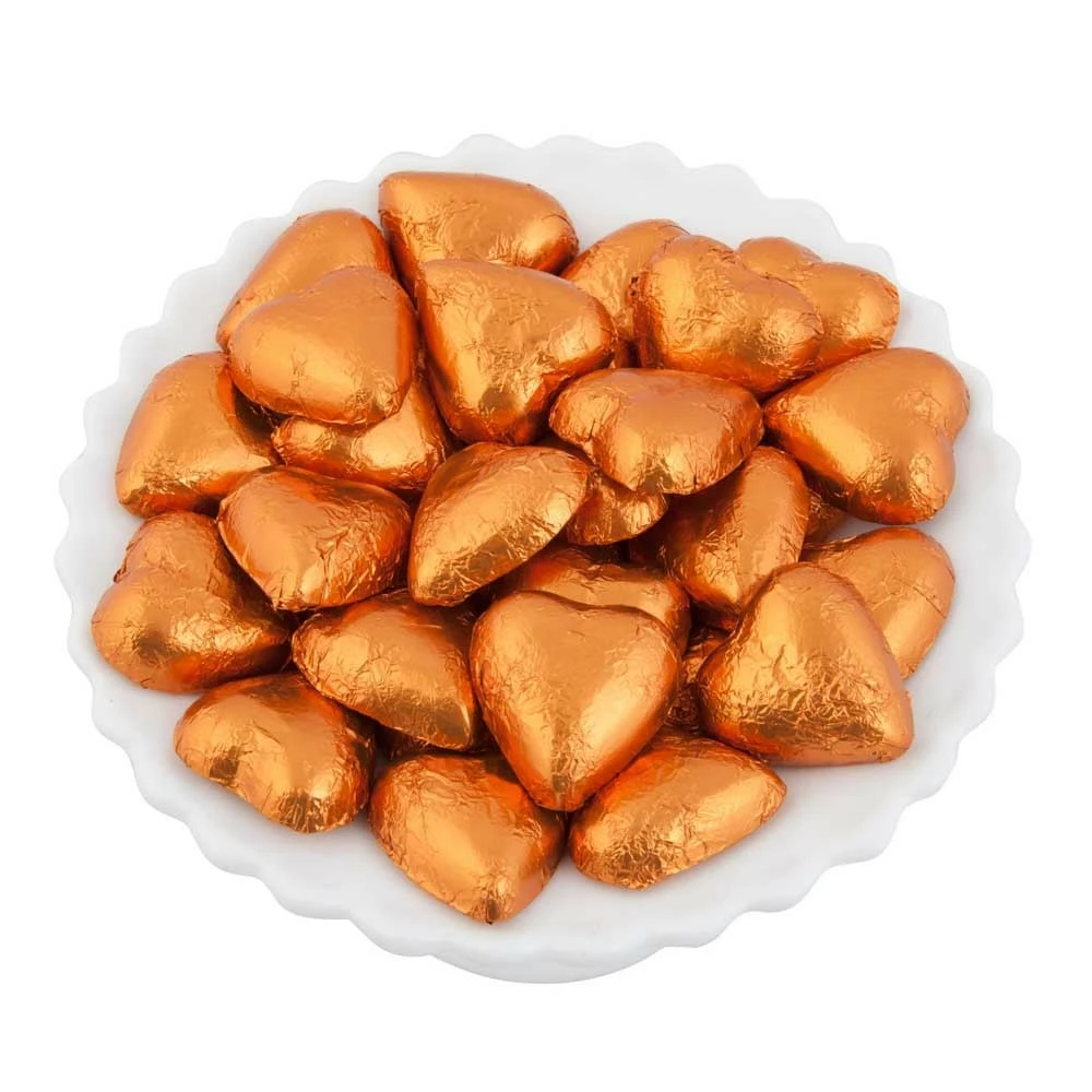 Orange Belgian Chocolate Hearts 5kg 1 Orange Belgian Chocolate Hearts 5kg