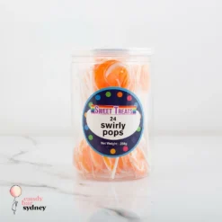 Orange Mini Swirl Lollipops 24 Pack (288g)