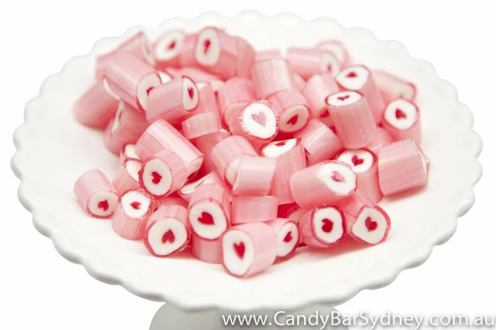 Pink Strawberry Hearts Rock Candy 1kg 3 Pink Strawberry Hearts Rock Candy 1kg - Image 3