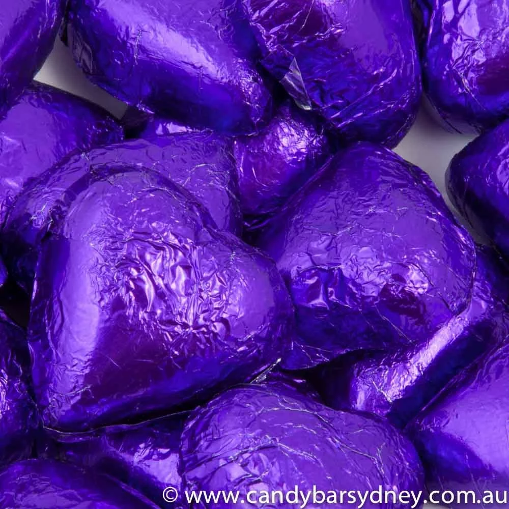 Purple Belgian Chocolate Hearts 500g - 5kg 2 Purple Belgian Chocolate Hearts 500g - 5kg - Image 2