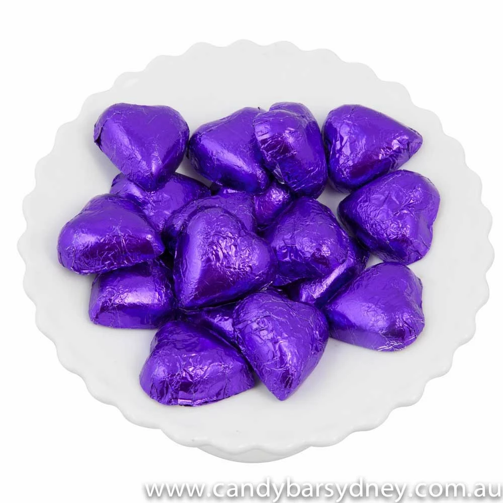 Purple Belgian Chocolate Hearts 500g - 5kg 4 Purple Belgian Chocolate Hearts 500g - 5kg - Image 4