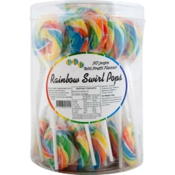 Rainbow Mini Swirl Lollipops 50 Pack