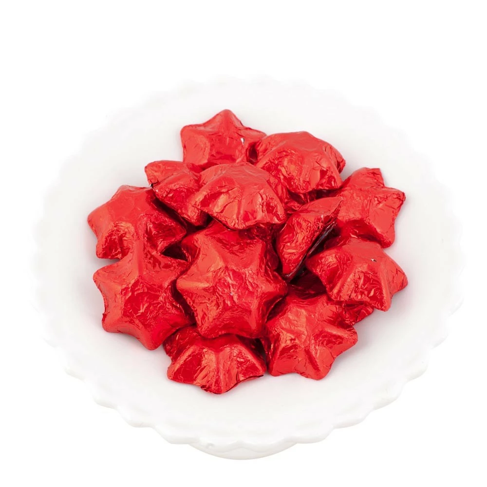 Red Belgian Chocolate Stars 500g - 5kg 1 Red Belgian Chocolate Stars 500g - 5kg