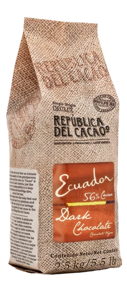 Republica Del Cacao Ecuador 56% Dark Couverture Chocolate 15kg 1 Republica Del Cacao Ecuador 56% Dark Couverture Chocolate 15kg