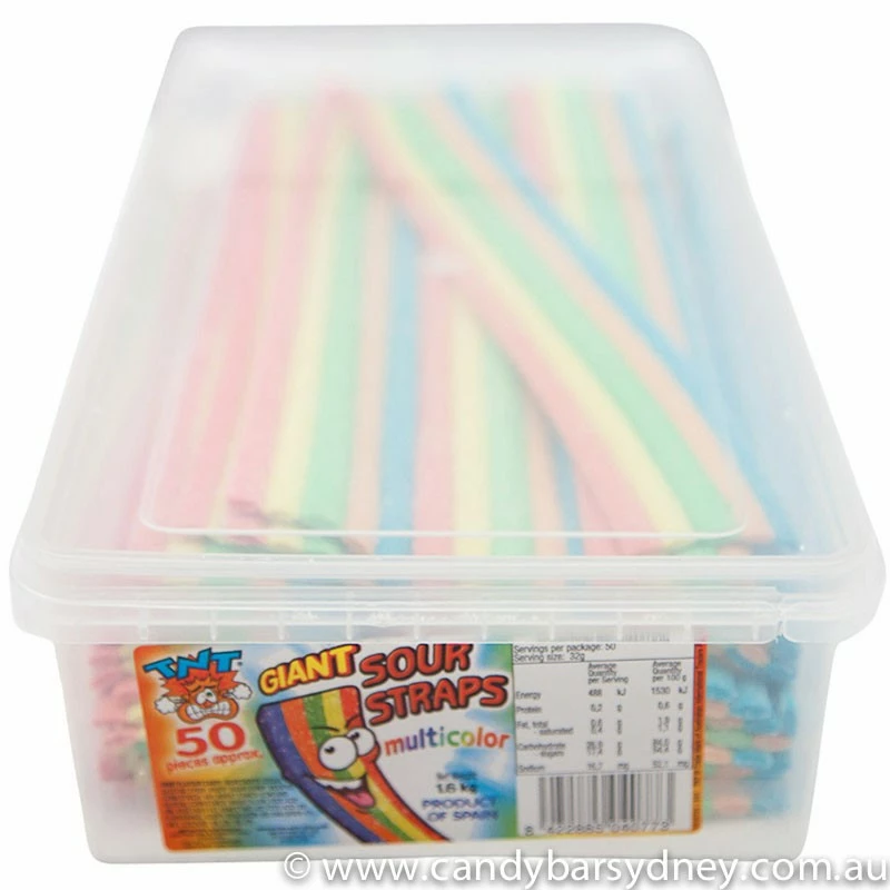 TNT Giant Multicolour Sour Straps 1 TNT Giant Multicolour Sour Straps