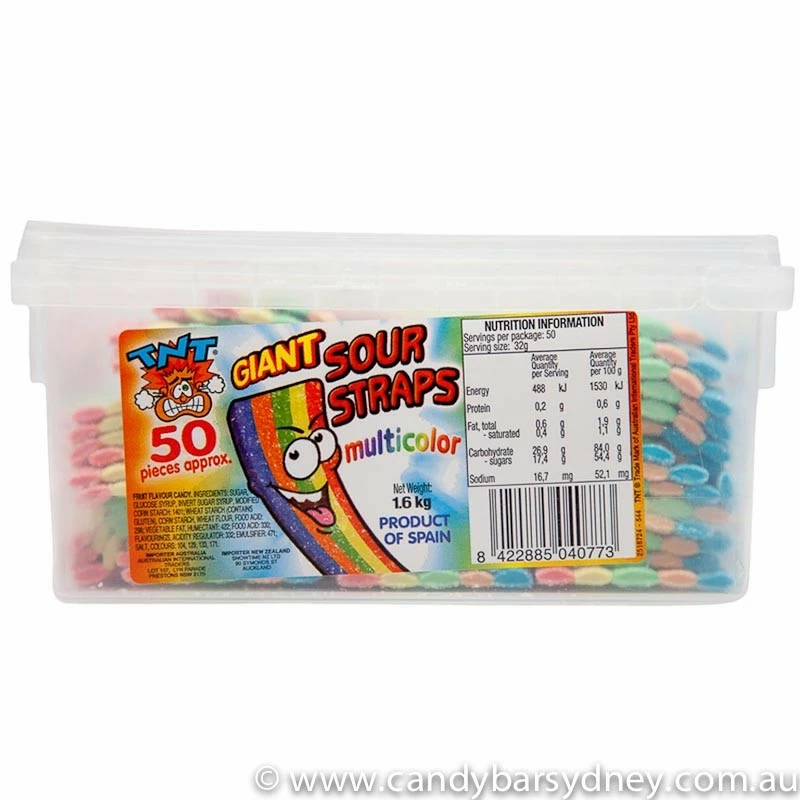 TNT Giant Multicolour Sour Straps 2 TNT Giant Multicolour Sour Straps - Image 2