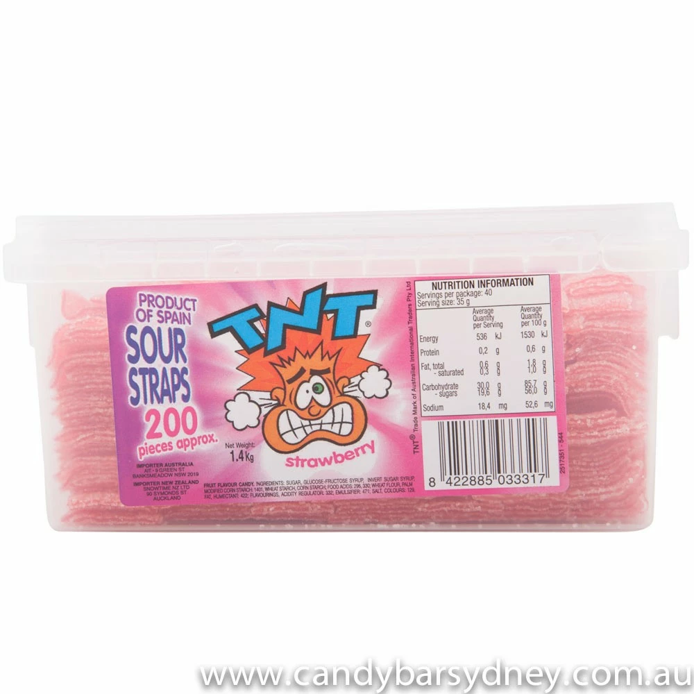 TNT Strawberry Sour Straps 2 TNT Strawberry Sour Straps - Image 2