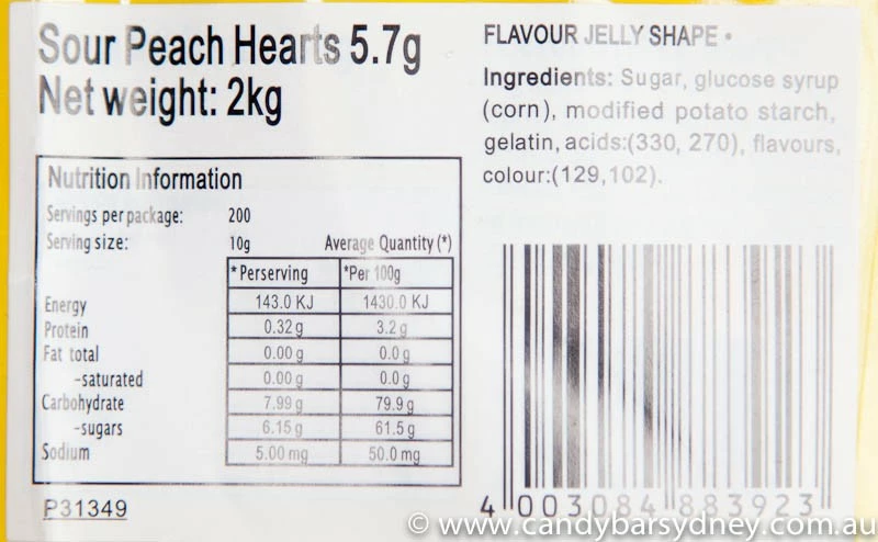 Trolli Sour Peach Hearts 2kg 2 Trolli Sour Peach Hearts 2kg - Image 2